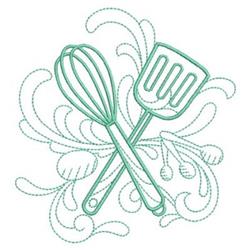 Kitchen Utensils - 4x4 utensil beginner-friendly embroidery design for kitchen tea towels