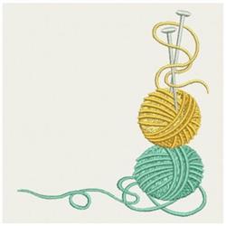 Knitting Corner - 4x4 corner beginner-friendly embroidery design for Knit Bags