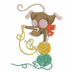 mouse detailed machine digital embroidery - Knitting Mouse perfect for kitchen aprons