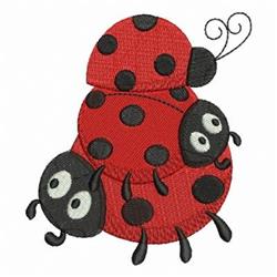 Playful ladybug stack with vivid red color, distinct black spots, and cute features, perfect for kids' decor.