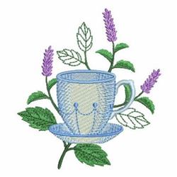 set detailed machine embroidery - Lavender Tea Set perfect for decorative pillow covers