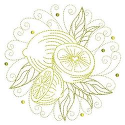 Lemon Circle - 4x4 circle beginner-friendly embroidery design for kitchen tea towels