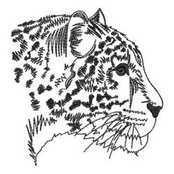 beginner-friendly cat machine embroidery pattern - Leopard Head Outline for Pillow Cases