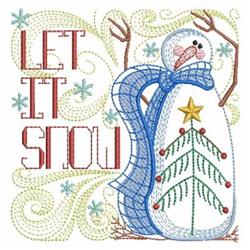 detailed christmas snowman machine embroidery pattern - Let It Snow for kitchen aprons
