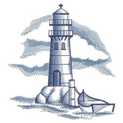 Lighthouse Scene - 4x4 scene beginner-friendly embroidery design for decorative pillow covers