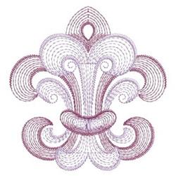Lined Fleur De Lis - 4x4 fleur beginner-friendly embroidery design for decorative pillow covers