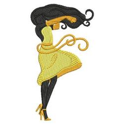 Long Haired Girl - 4x4 girl beginner-friendly embroidery design for reusable tote bags