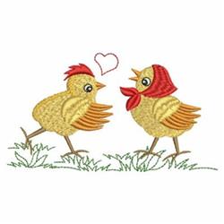 beginner-friendly valentine bird machine embroidery pattern - Love Chicks for reusable tote bags