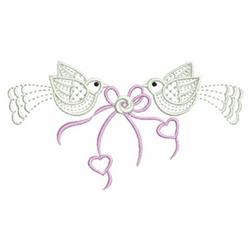 beginner-friendly valentine border machine embroidery pattern - Love Doves Border for kitchen aprons