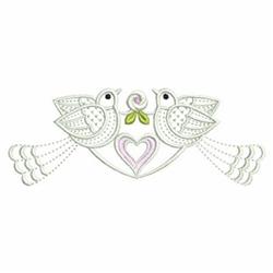 beginner-friendly border machine embroidery pattern - Love Doves Border for reusable tote bags