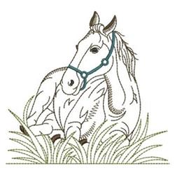 Lying In Grass - 4x4 gra beginner-friendly embroidery design for patchwork quilt blocks
