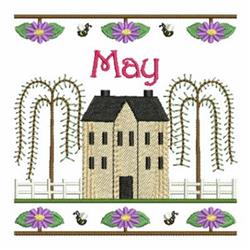 house detailed machine embroidery - May House perfect for decorative wall hangings