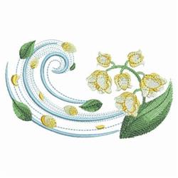 May Lilies - 4x4 leaf detailed machine embroidery design perfect for kitchen tea towels