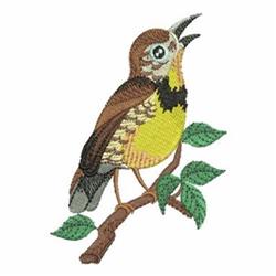 Meadowlark - 4x4 bird detailed machine embroidery design perfect for kitchen tea towels