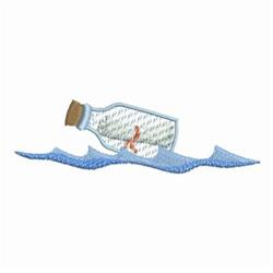 Message In Bottle - 4x4 bottle quick stitch embroidery design for kitchen tea towels