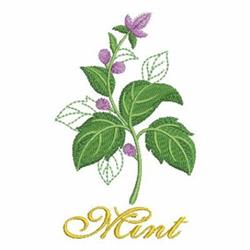 Mint Herbs - 4x4 leaf beginner-friendly embroidery design for kitchen tea towels