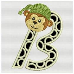 alphabet beginner-friendly machine embroidery - Monkey Alphabet B for Kids Clothes