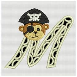 detailed alphabet machine embroidery pattern - Monkey Alphabet M for Party Decorations