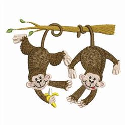 Monkey Friends - 4x4 friend detailed machine embroidery design for cute baby onesies