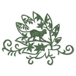 Monkey Silhouette - 4x4 leaf detailed machine embroidery design for cute baby onesies