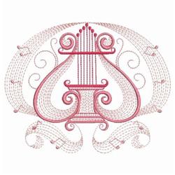 beginner-friendly note machine embroidery pattern - Music Notes 3 for kitchen tea towels
