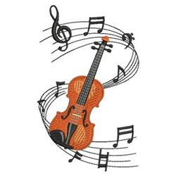 violin beginner-friendly machine embroidery - Music Notes Violin for kitchen aprons