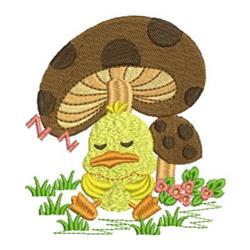 detailed duckling machine embroidery pattern - Napping Duckling for decorative pillow covers