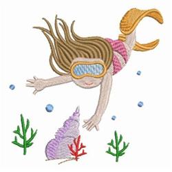 detailed diver machine digital embroidery pattern - Ocean Diver perfect for Swim Caps