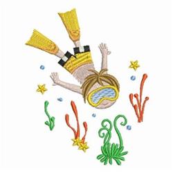 Ocean Diver - 4x4 diver beginner-friendly embroidery design for Childrens Swim Bags