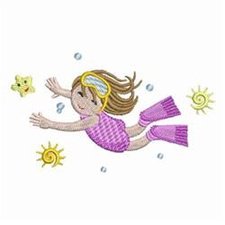 Ocean Diver - 4x4 diver beginner-friendly embroidery design for Childrens Swimwear