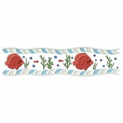 detailed summer border machine embroidery pattern - Ocean Fish Border for reusable tote bags