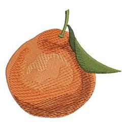 Realistic orange fruit with vibrant hue, green leaf, and textured surface, ideal for spring/summer décor.