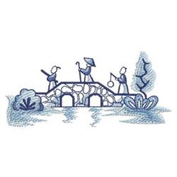 bridge beginner-friendly machine embroidery - Oriental Bridge for decorative pillow covers