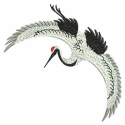 beginner-friendly easter bird machine embroidery pattern - Oriental Cranes for kitchen tea towels