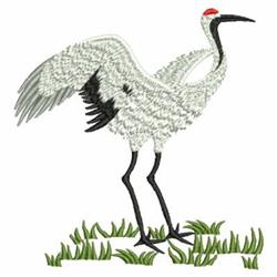 detailed easter bird machine embroidery pattern - Oriental Cranes for festive table runners