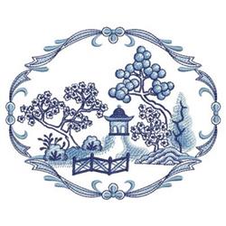 Oriental Scene - 5x7 scene detailed embroidery design for decorative wall hangings