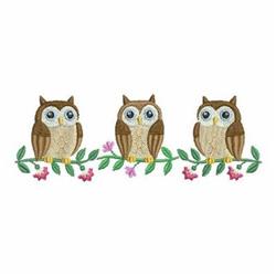 Owl Border - 5x7 owl detailed machine embroidery design perfect for reusable tote bags
