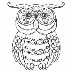 Owls Blackwork - 4x4 owl beginner-friendly embroidery design for reusable tote bags
