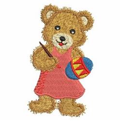 bear beginner-friendly machine embroidery - Painting Easter Bear for Nursery Decor