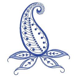 leaf redwork machine embroidery - Paisley Bluework perfect for patchwork quilt blocks