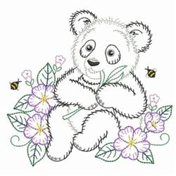 beginner-friendly bear machine embroidery pattern - Panda Bear Outline for Creative Journals