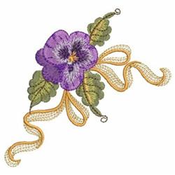 pansie detailed machine embroidery - Pansies perfect for decorative pillow covers