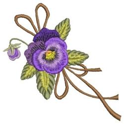 beginner-friendly spring pansie machine embroidery pattern - Pansies for reusable tote bags
