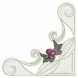 corner detailed machine embroidery - Pansy Corner perfect for decorative pillow covers
