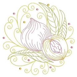 Peach CIrcle - 4x4 circle beginner-friendly embroidery design for Kitchen Linens