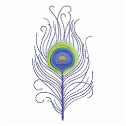 beginner-friendly bird machine embroidery pattern - Peacock Feather Tip for Cushion Cases