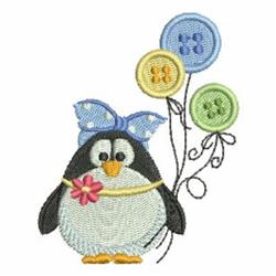 Penguin Buttons - 4x4 penguin beginner-friendly embroidery design for cute baby onesies