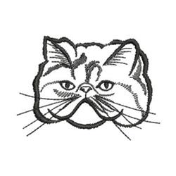 Persian Head - 4x4 kitten quick stitch embroidery design for decorative pillow covers