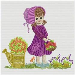 flower detailed machine embroidery - Picking Flowers perfect for reusable tote bags