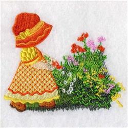 detailed flower machine embroidery pattern - Picking Flowers for patchwork quilt blocks